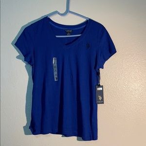 royal blue polo shirt, brand new